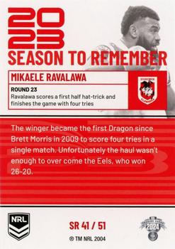 2024 NRL Traders Titanium - 2023 Season To Remember #SR41 Mikaele Ravalawa Back